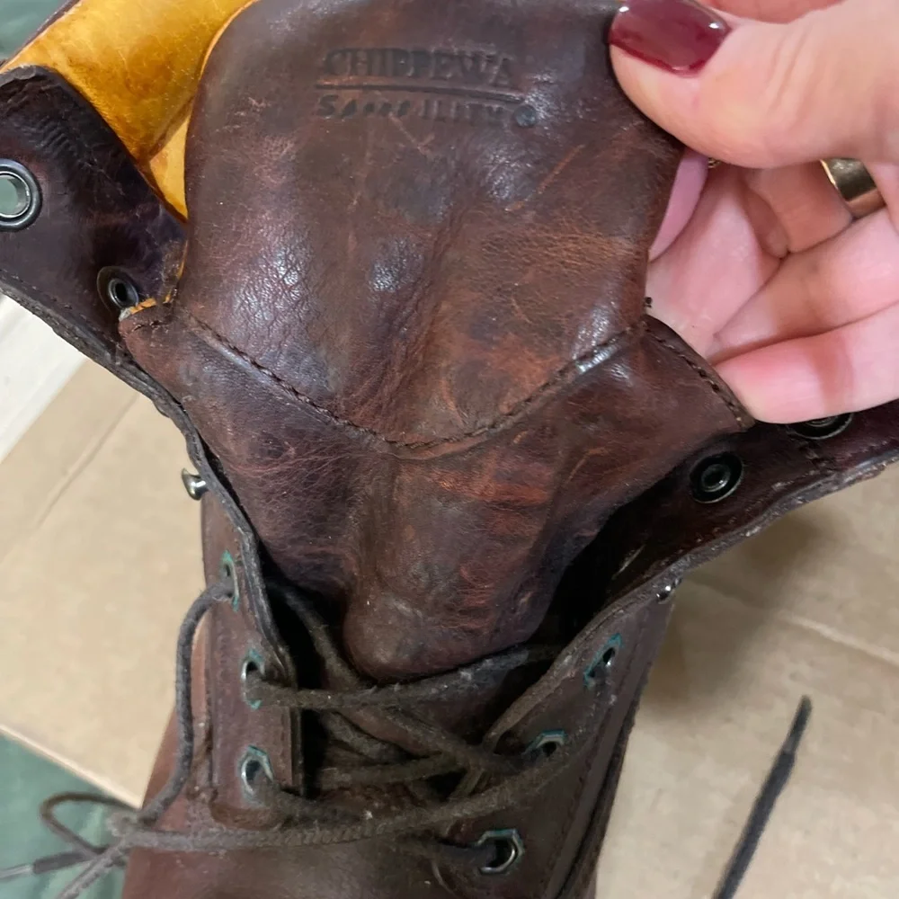 Chippewa Brown Leather Waterproof Work Boots